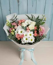 Букет цветов из:  Розы, Лизиантусы и Хризантемы в Виноградном