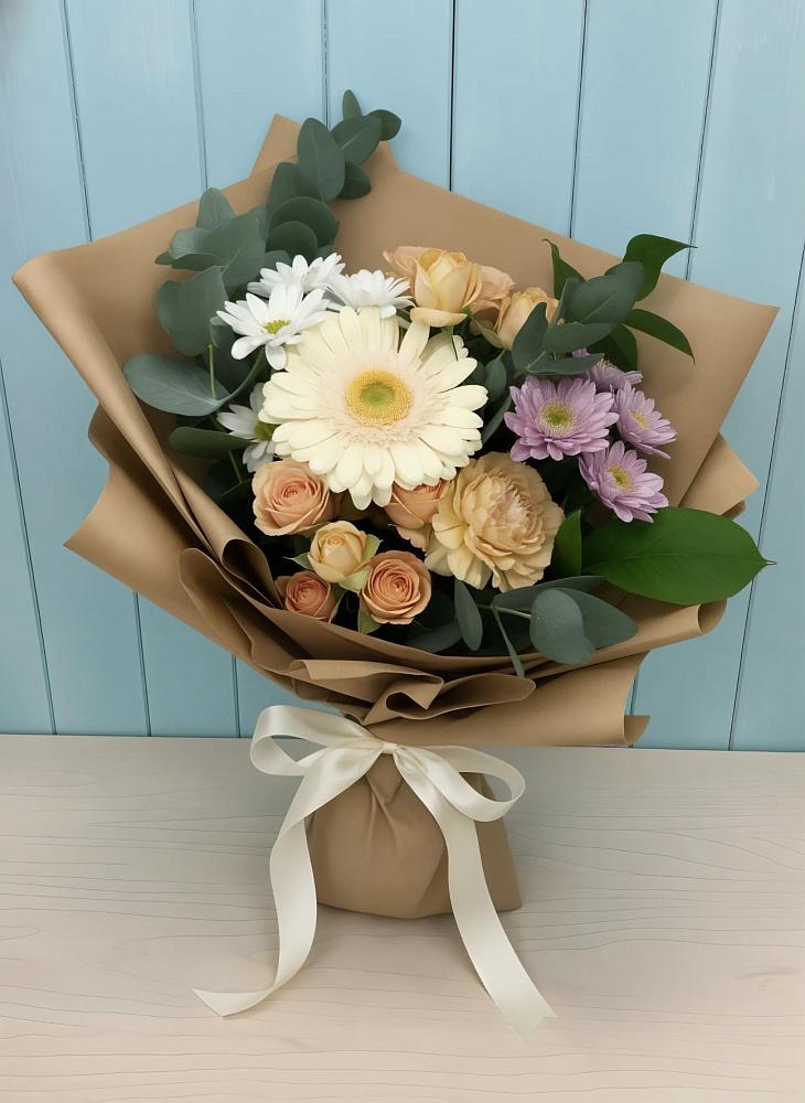 Букет цветов из: Герберы и Хризантемы в Виноградном