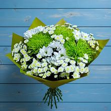 Букет цветов из:  Хризантемы #REPLACE_PRED# Виноградном