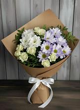 Букет цветов из:  Хризантемы и Розы в Виноградном