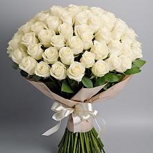 Букет 101 беля роза Белоснежка в Виноградном