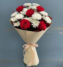 Букет цветов из:  Розы и Хризантемы в Виноградном