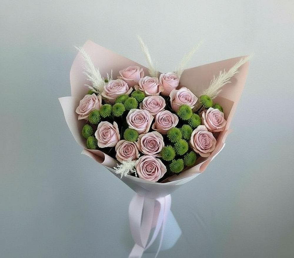 Букет цветов из: Розы и Хризантемы в Виноградном