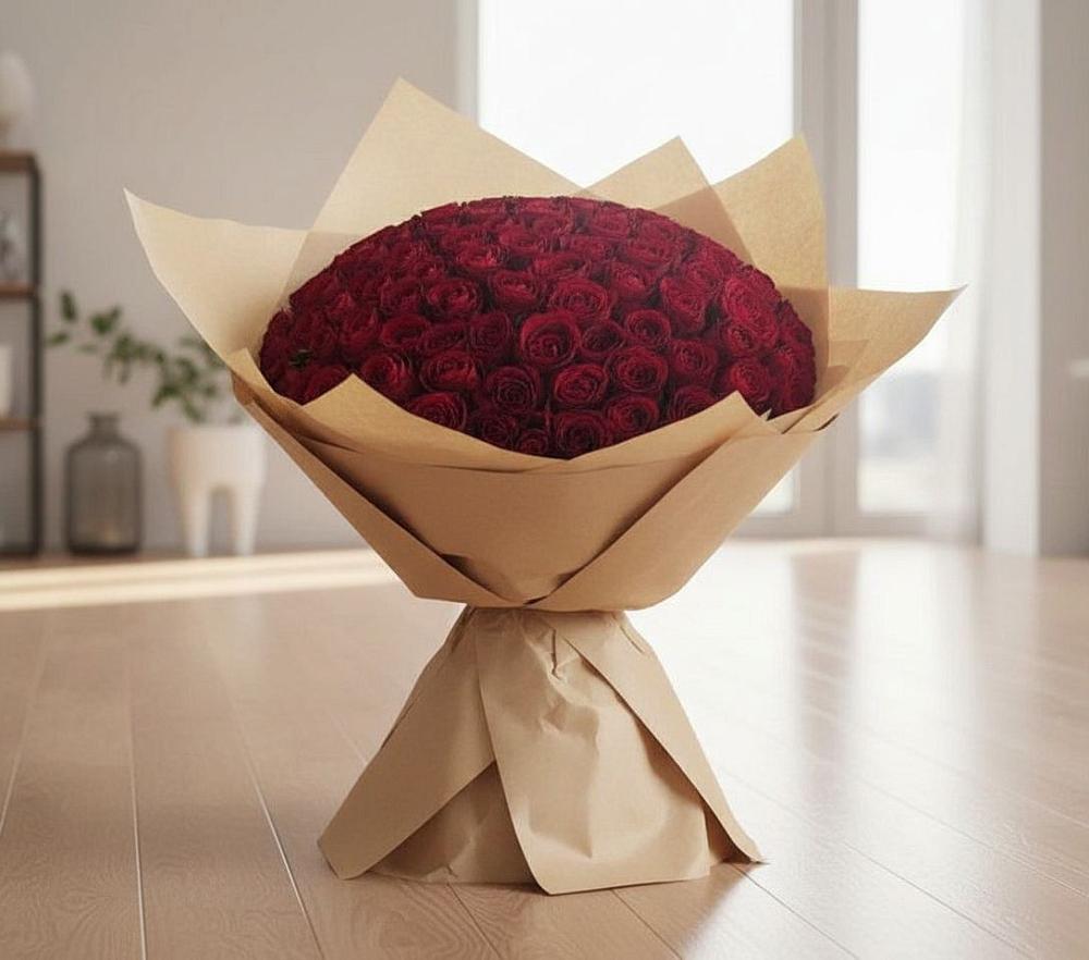 Букет 101 Красная роза в Виноградном