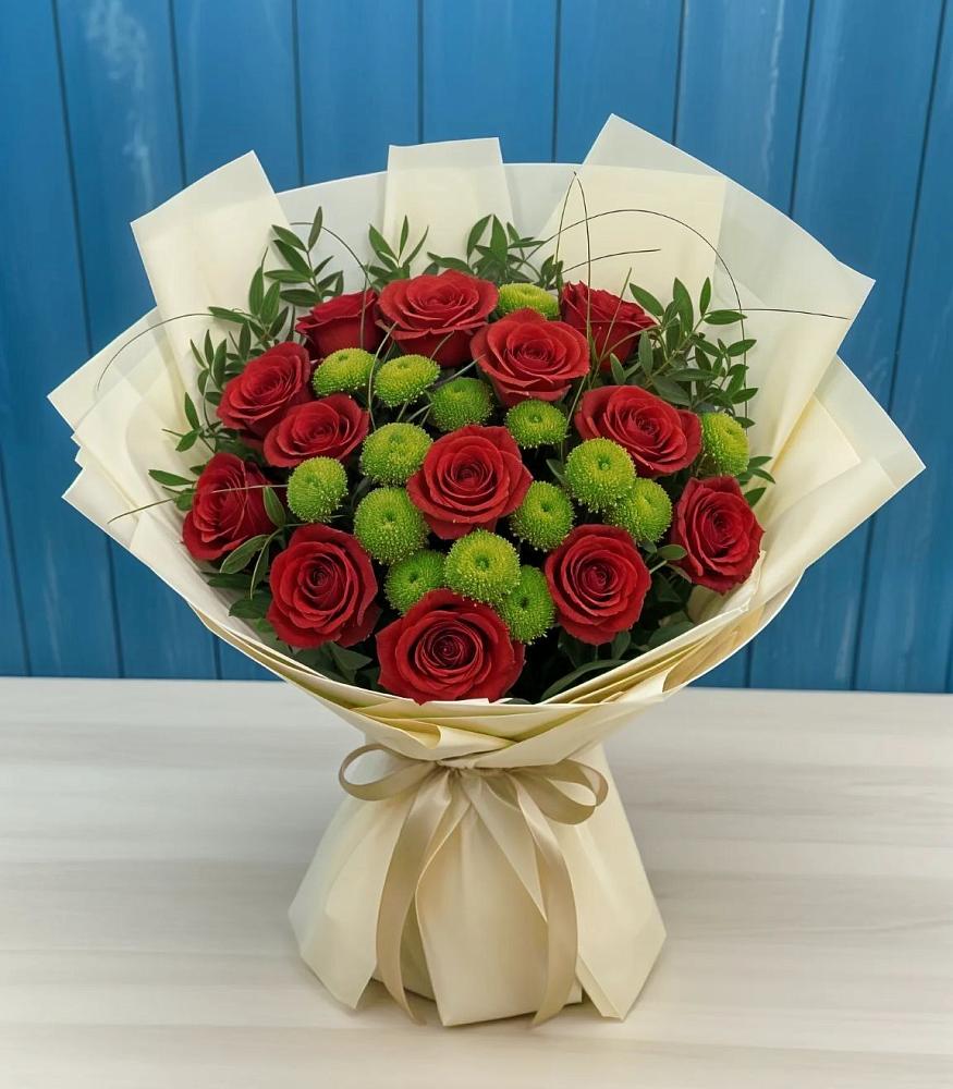 Букет цветов из: Розы и Хризантемы в Виноградном